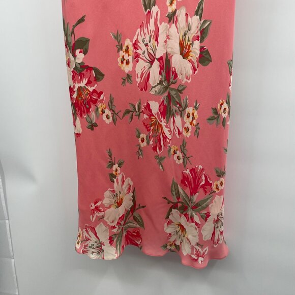 Jones New York Signature Silk Blend Floral Midi Slip Dress Pink/Multi Size 10 - Picture 3 of 8